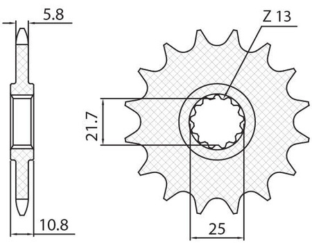 Steel Front Sprocket YAMAHA FZ6 09- / XJ6 09-15 [16]